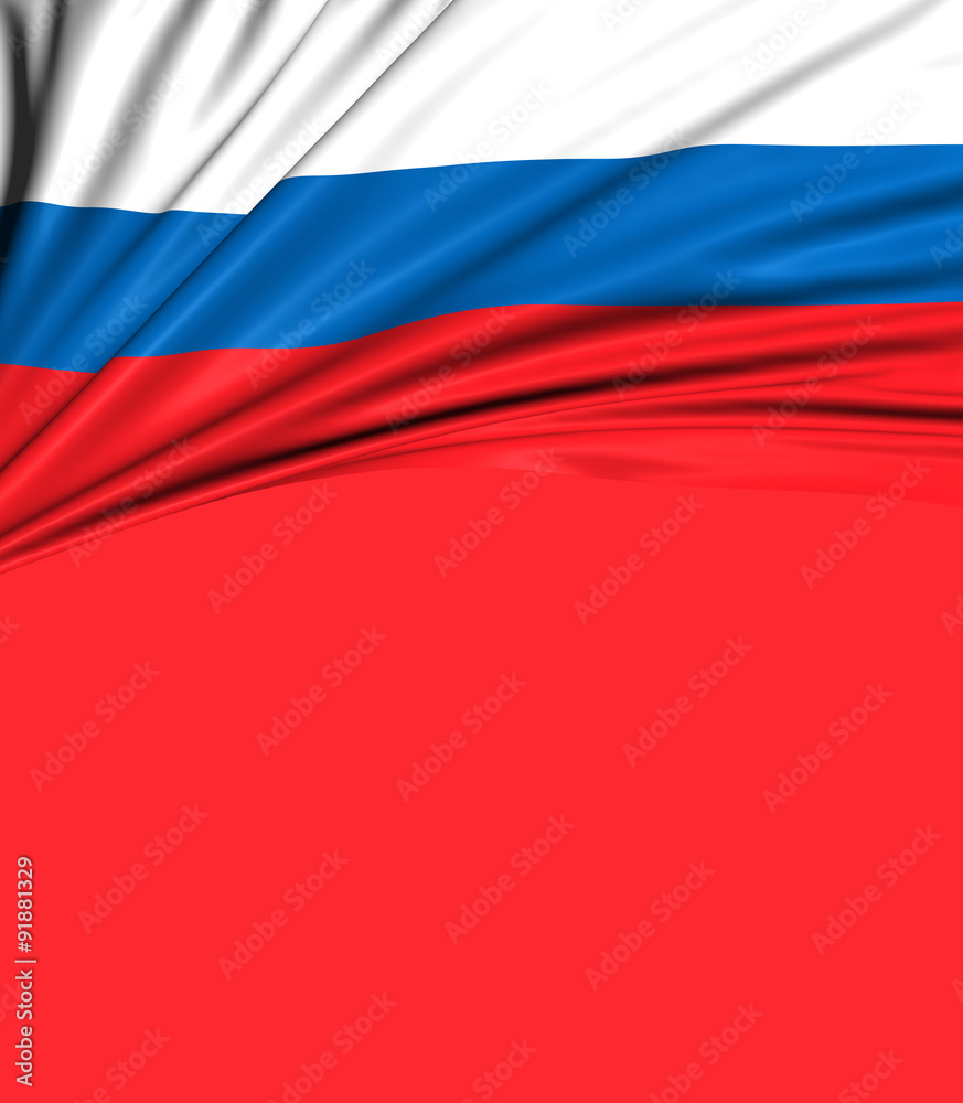 Obraz premium Russian 3D Flag, Russia