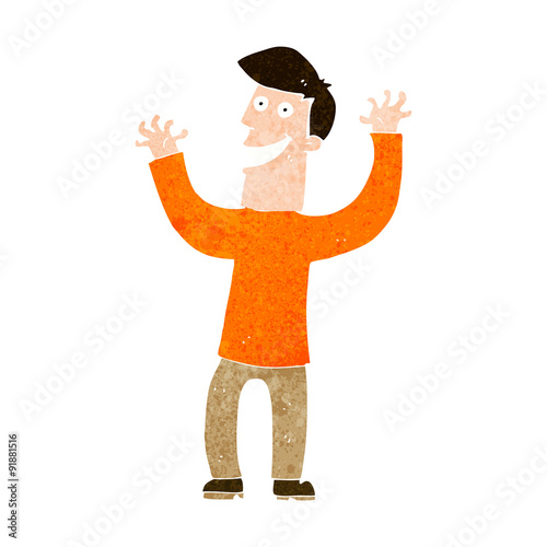 cartoon excited man