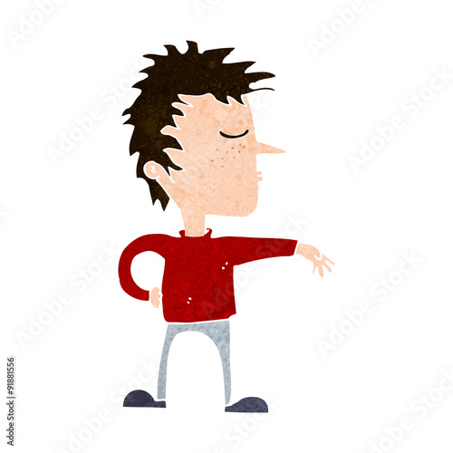 cartoon man making camp gesture