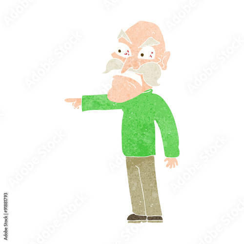 cartoon furious old man