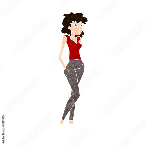 cartoon pretty woman