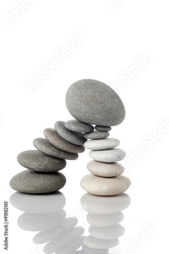 Balanced stack of different river stones