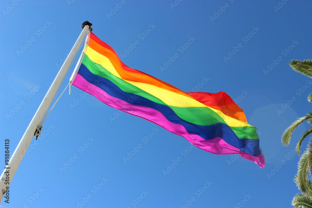 Obraz premium Rainbow Flag in Nice, France