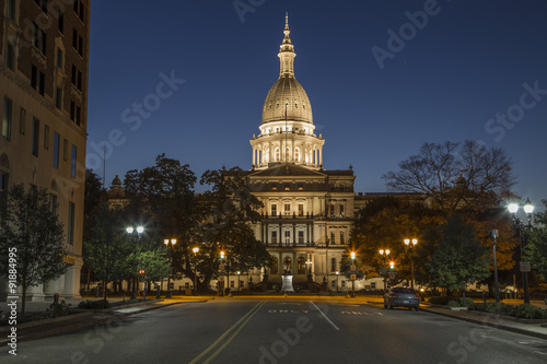 Michigan Capital at Night 