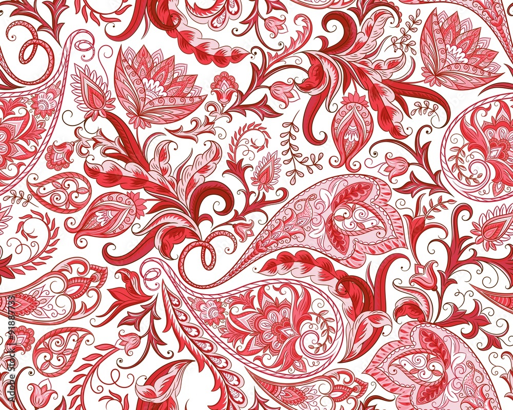 Arabic Flowers Seamless Pattern