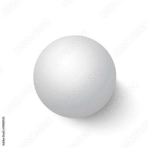 Photorealistic Vector Isolated 3D Ball on a White Background
