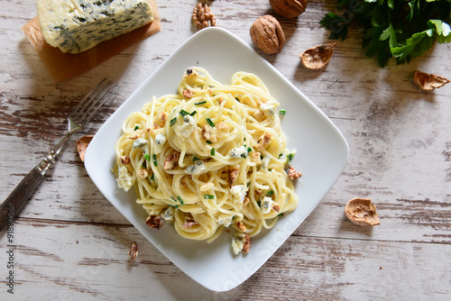 Pasta with gorgonzola photo