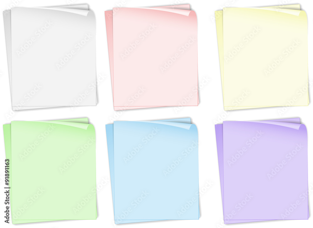 Papers in different colors