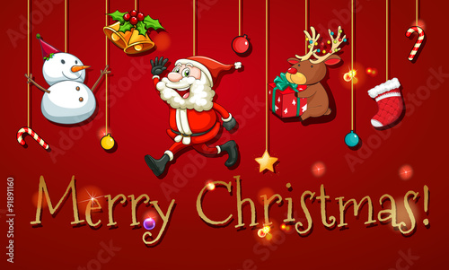 Christmas poster with ornaments