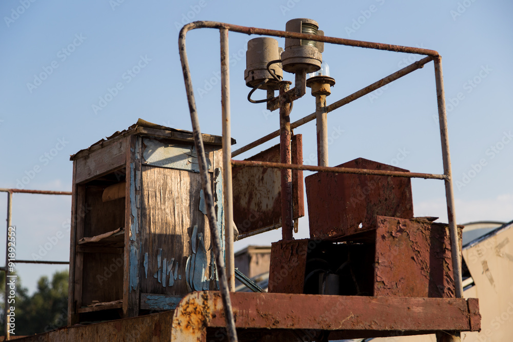 Fototapeta premium Old rusty forsaken barges