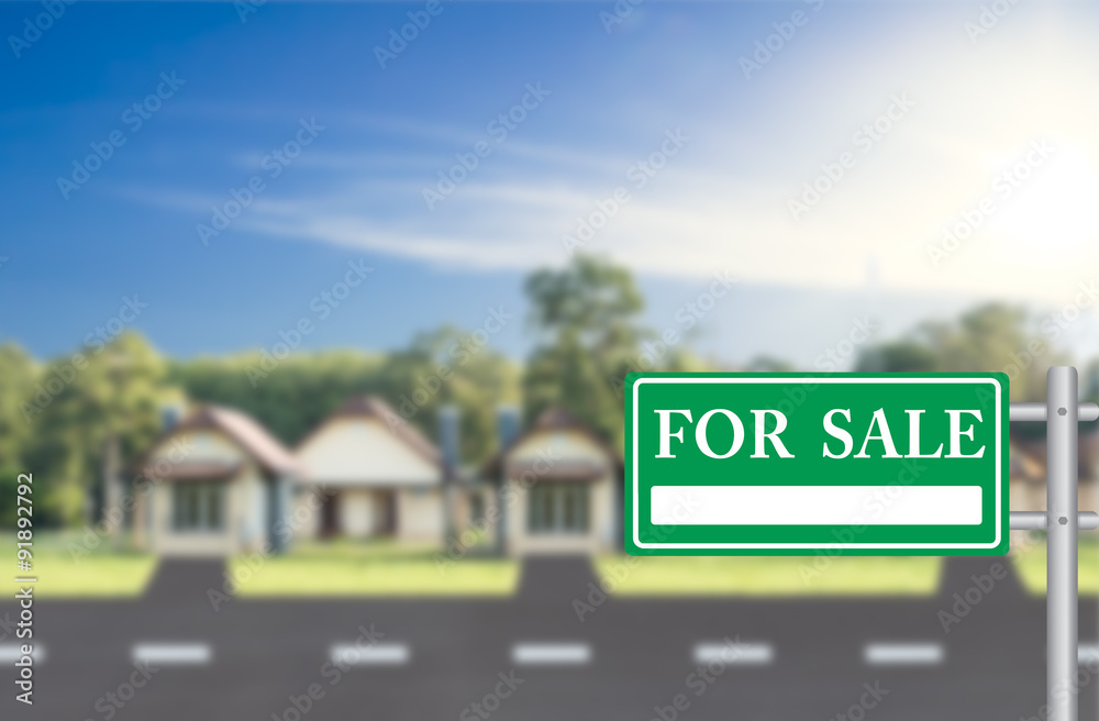 Home For Sale with green for sale sign