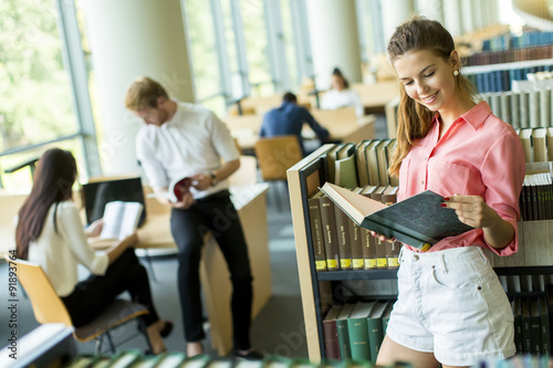 Young woman in the library
