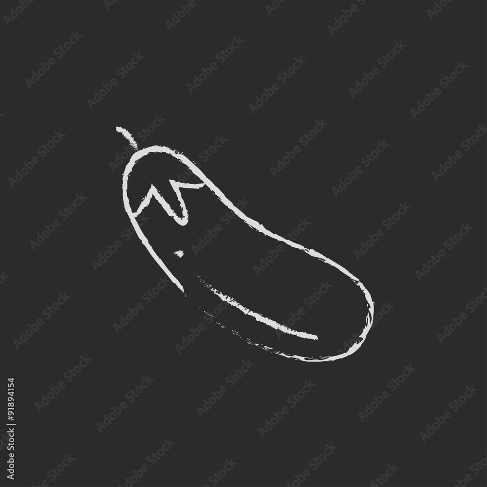 Eggplant icon drawn in chalk. Eggplant icon drawn in chalk.