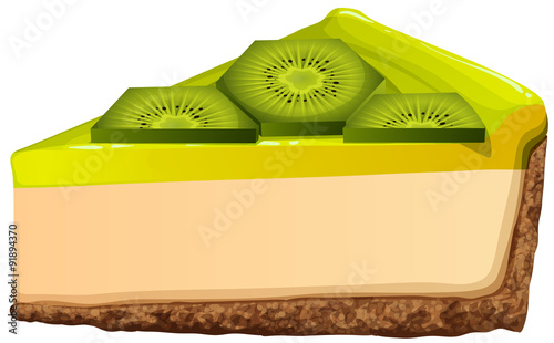 Cheesecake with fresh kiwi
