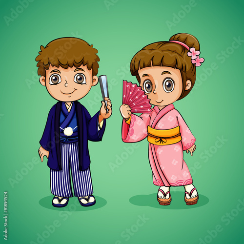 Japanese boy and girl