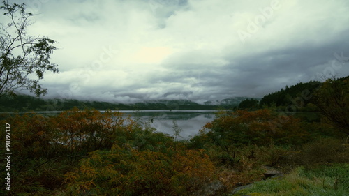 Time Lapse 2043: Time lapse storm clouds billow over the Columbia River, Oregon, USA.