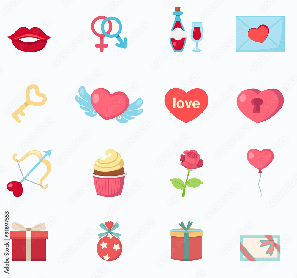 Valentines icons Valentines icons