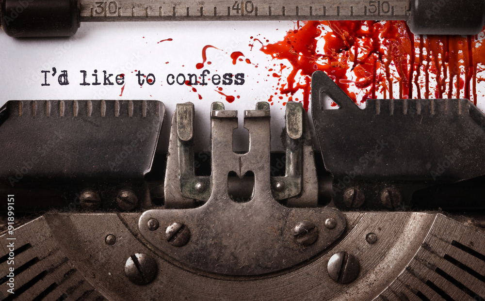 Wall Mural Bloody note - Vintage inscription made by old typewriter