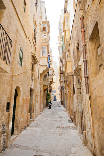 Typical view of street in Valletta  Malta Island