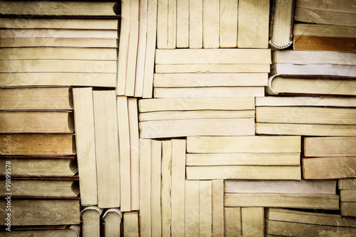 image of a stack of paperback books, vintage style photo