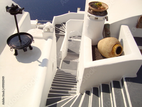 Obraz na płótnie Schody Santorini