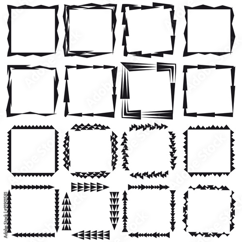 A set of sixteen rectangular framework.