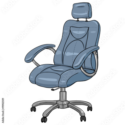 Vector Single Cartoon  Blue Office Armchair