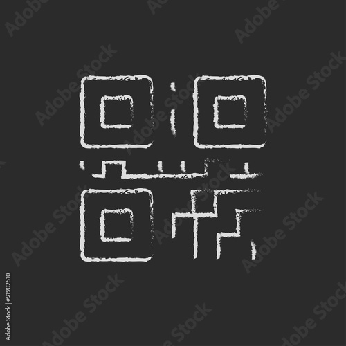 QR code icon drawn in chalk.