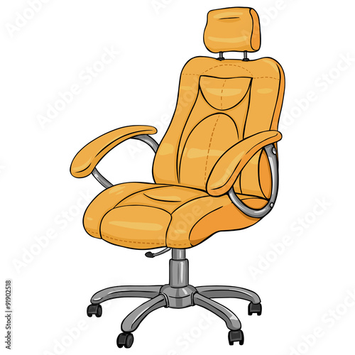 Vector Single Cartoon  Yellow Office Armchair