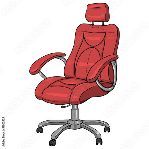 Vector Single Cartoon Red Office Armchair