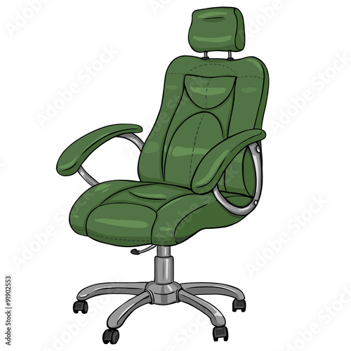 Vector Single Cartoon Green Office Armchair