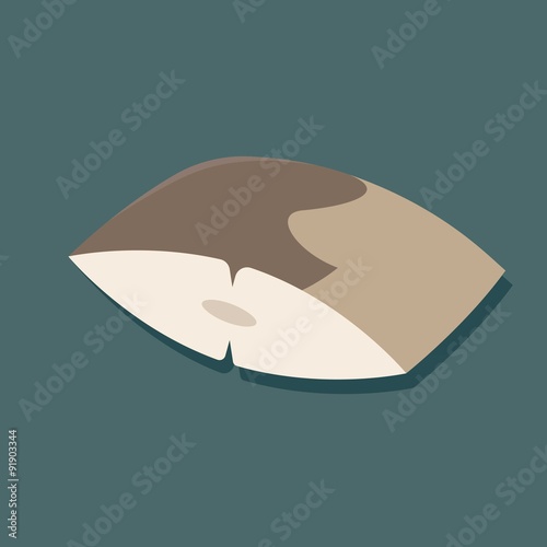 vector mackerel icon, flat design with shadow