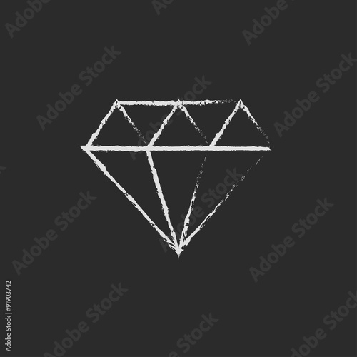 Diamond icon drawn in chalk.
