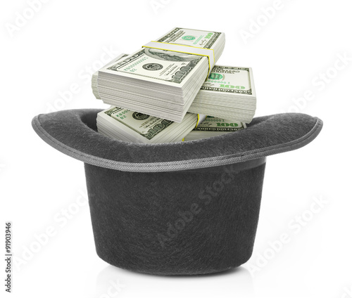 Hat full of money