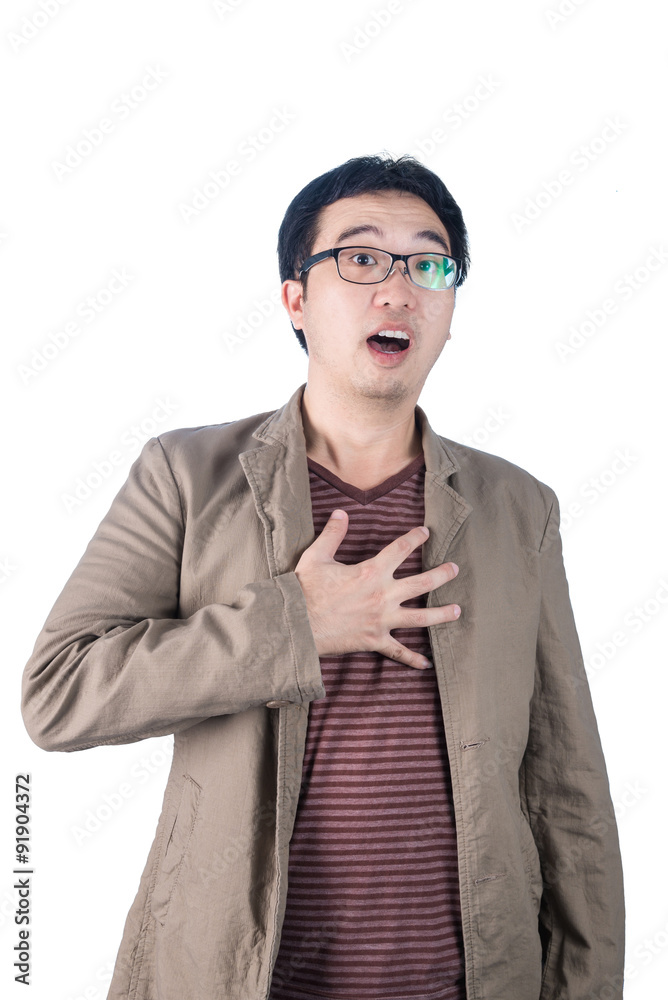 Asian businessman heartache, pressing on chest, heart attack, is Asian businessman heartache, pressing on chest, heart attack, is
