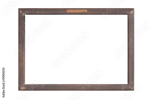 wood frame isolated on white background.