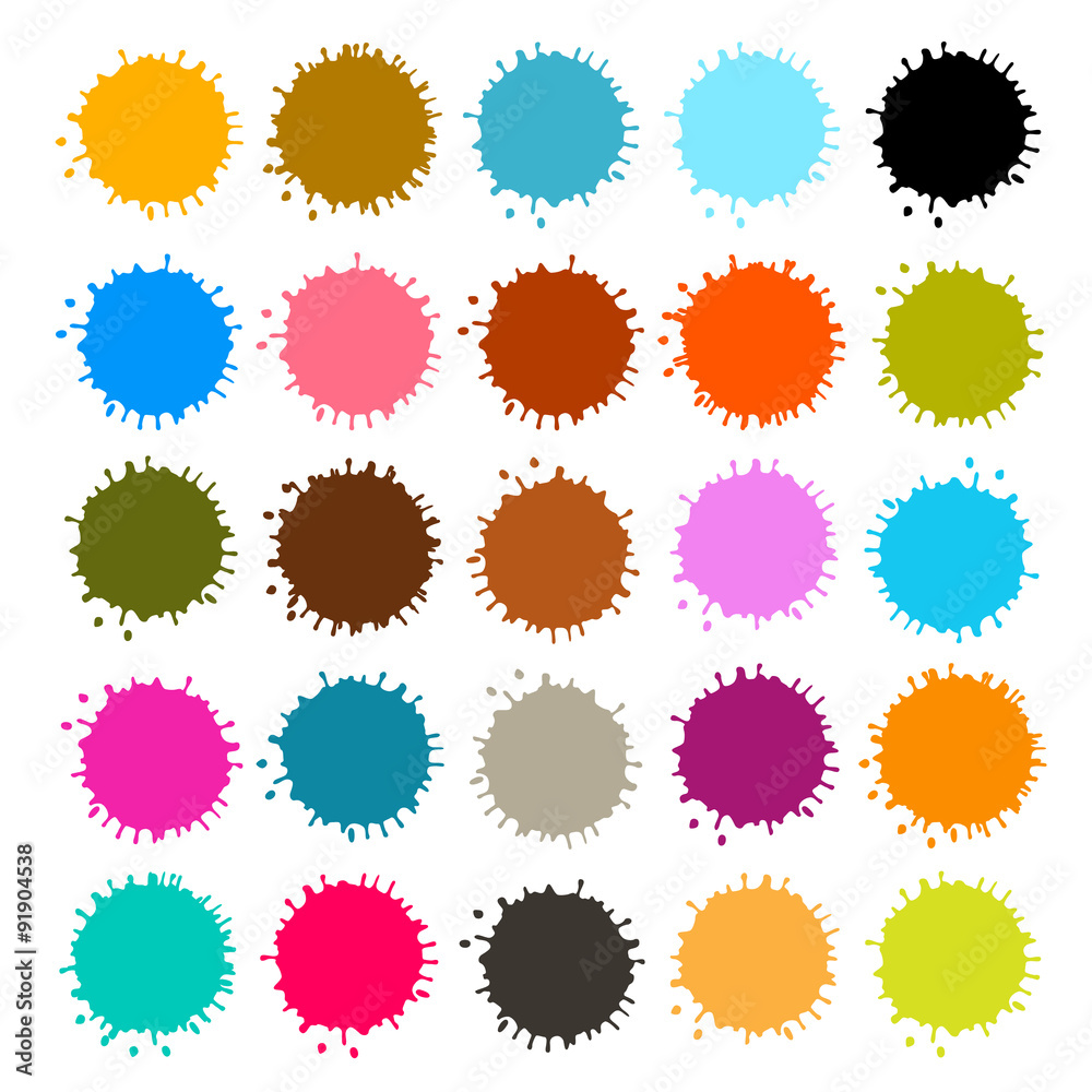 Stains, Blots, Splashes Set Isolated on White - Vector Stains, Blots, Splashes Set Isolated on White - Vector