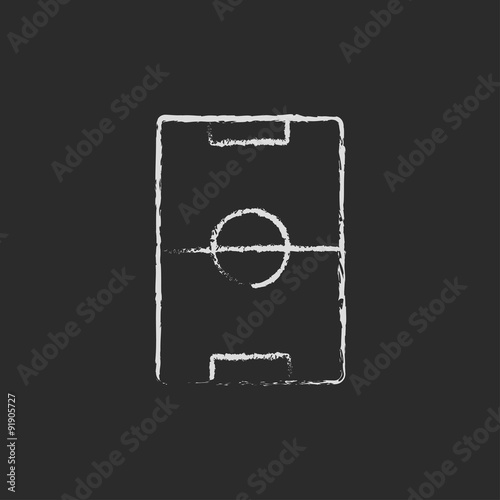 Stadium layout icon drawn in chalk.