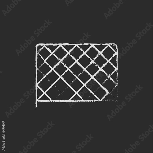 Sports nets icon drawn in chalk.