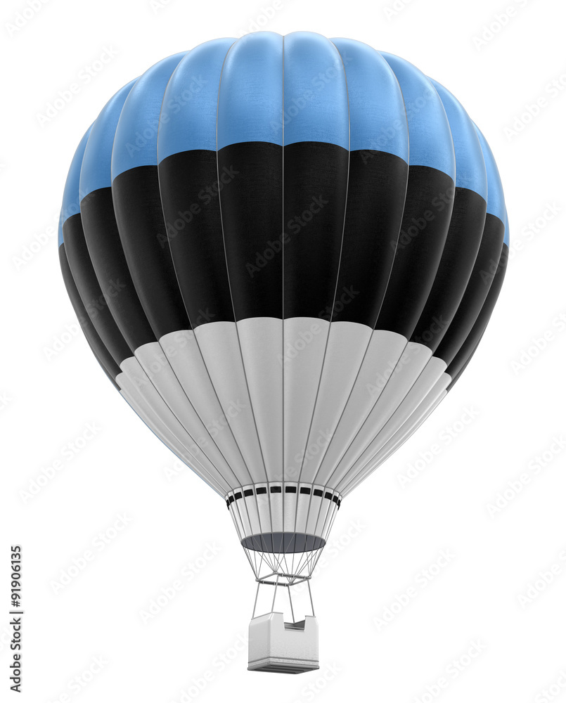 Naklejka premium Hot Air Balloon with Estonian Flag (clipping path included)