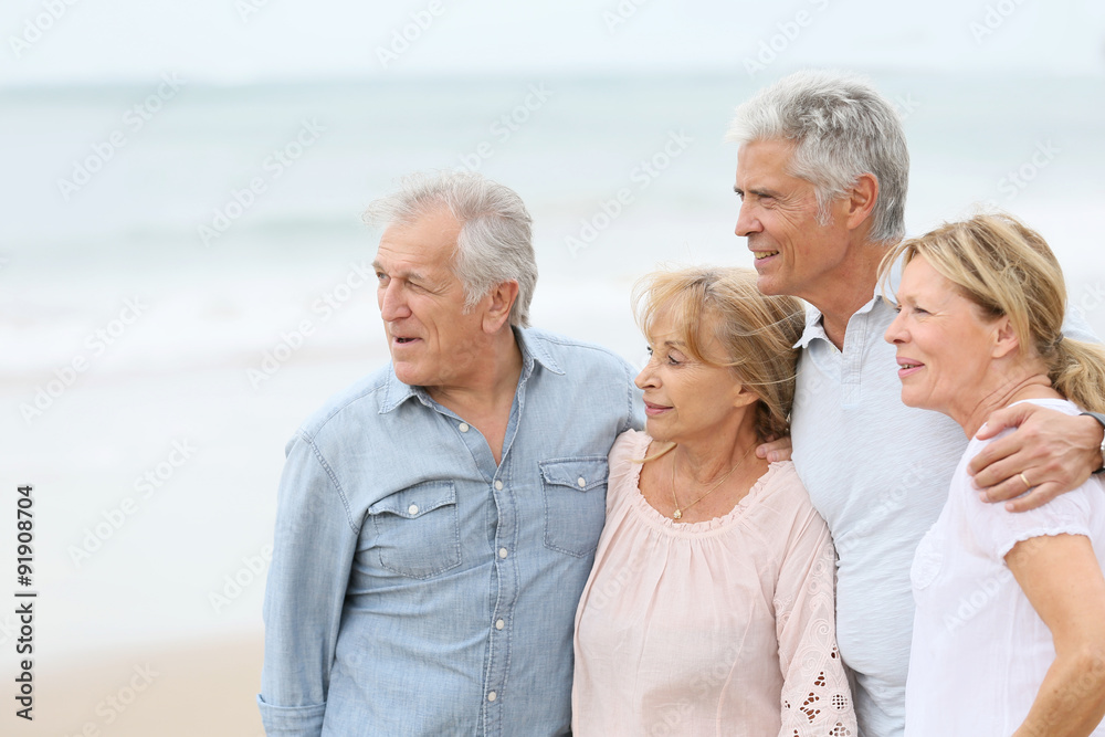 Group of senior people at the beach