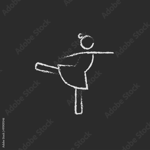 Female dancer icon drawn in chalk.