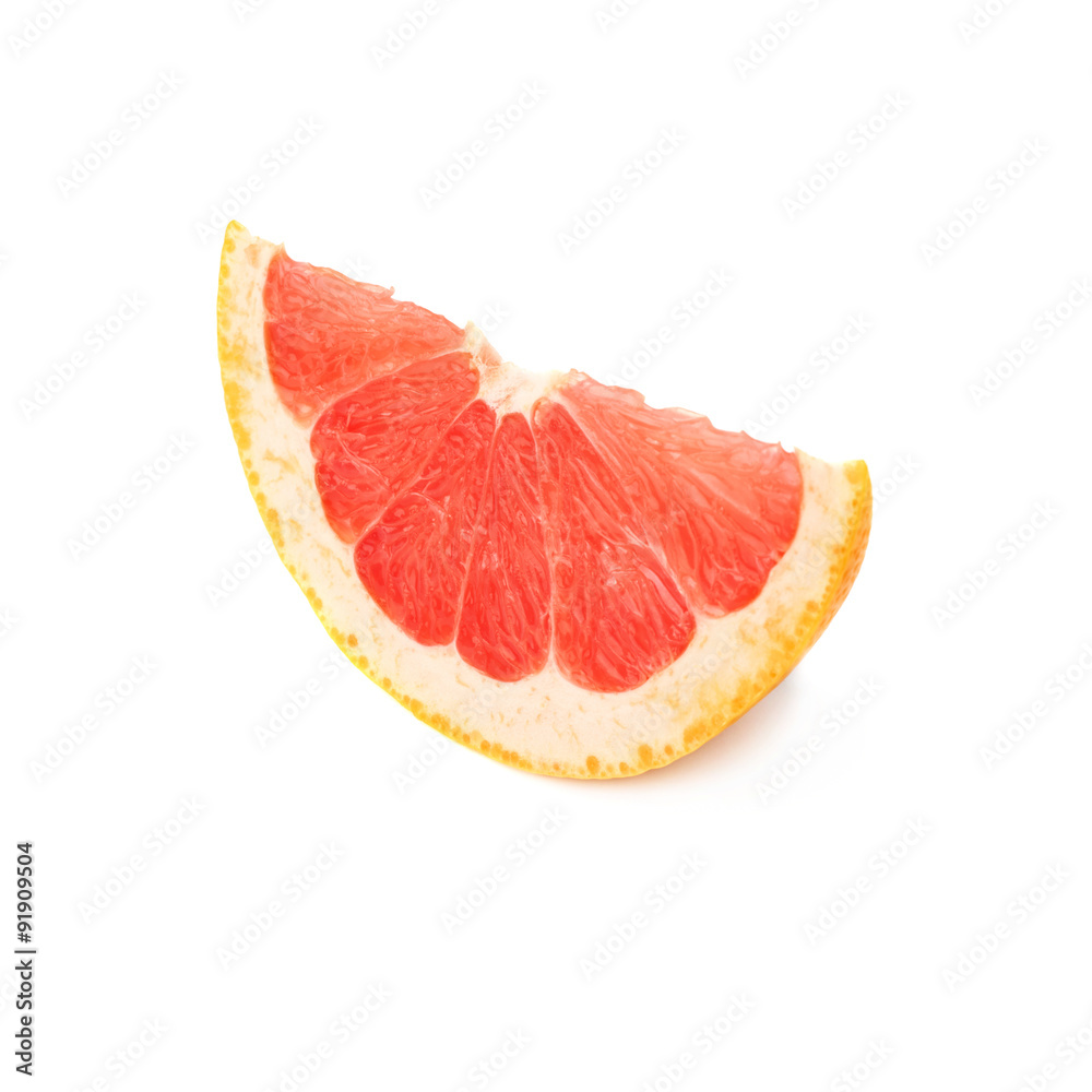 Slice section of grapefruit isolated over the white background Slice section of grapefruit isolated over the white background