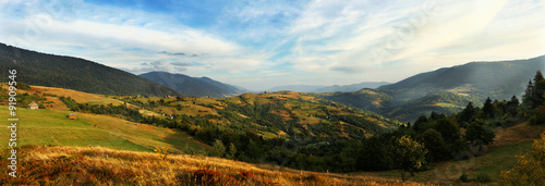 the mountain autumn landscape colorful hills