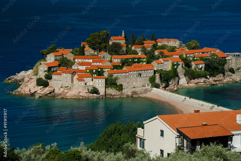 Sveti Stefan island in Budva, Montenegro