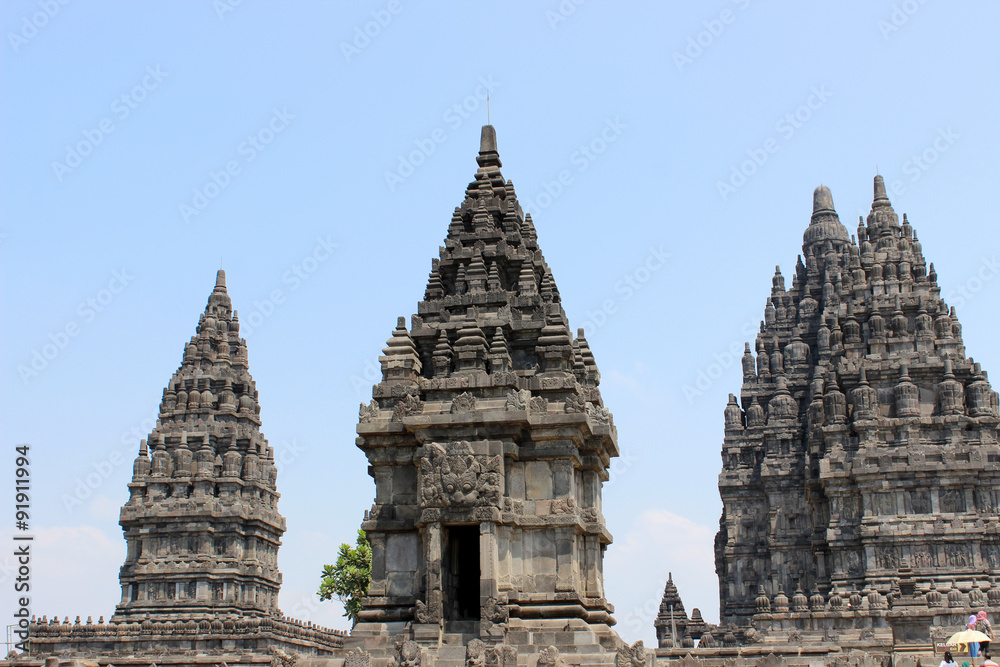 Temple hindou prambanan, yogyakarta, java, indonésie