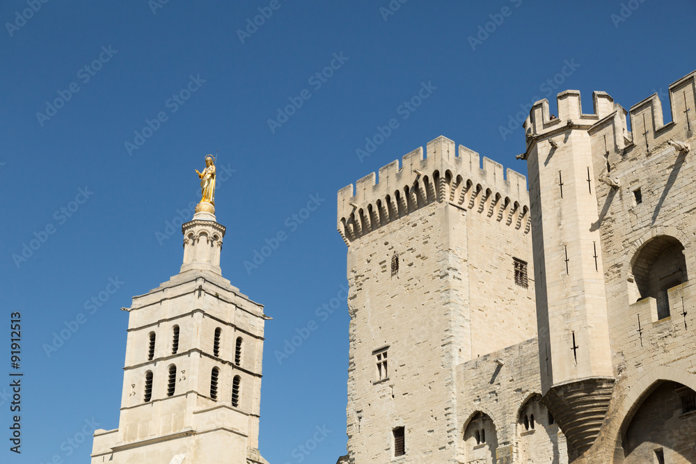 buildings of the historic city of Avignon, France
