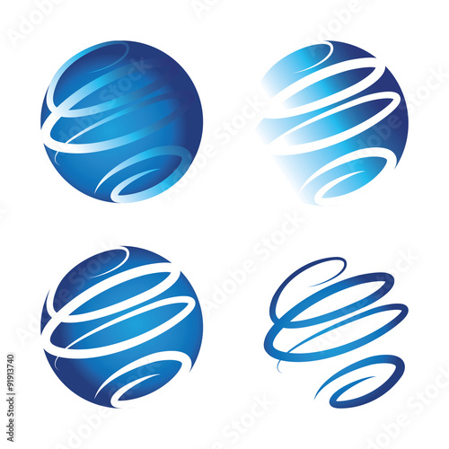 Spiral logo representing world wide web. New technology for a new world