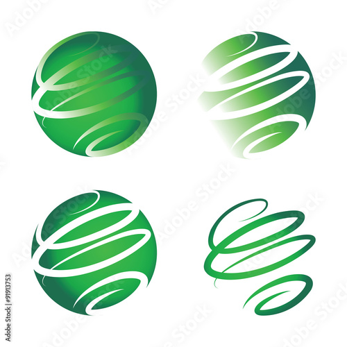 Environmental friendly logo.Forms a whole new green ecological globe
