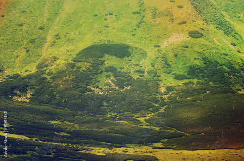 Green mountain background